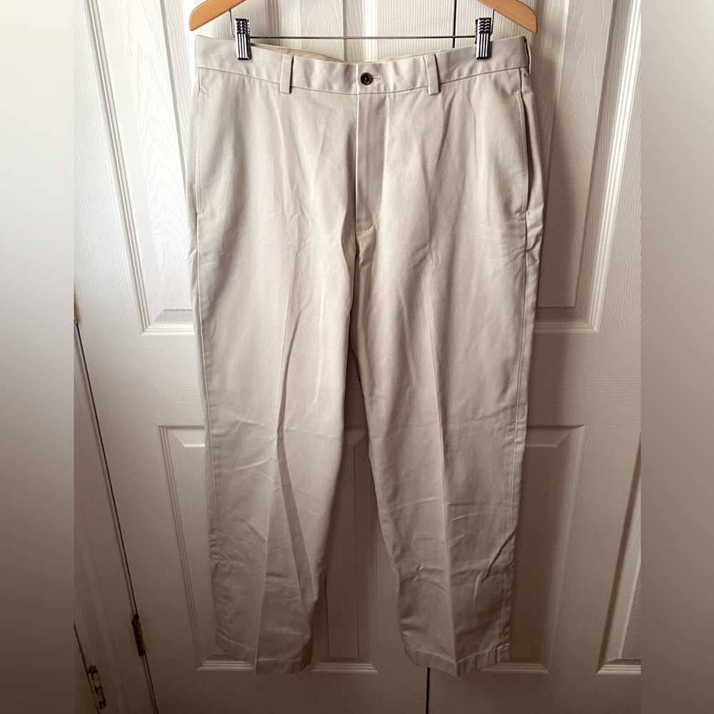 Brooks Brothers Stone Hudson Fit Advantage Chino Pants SZ 35/32